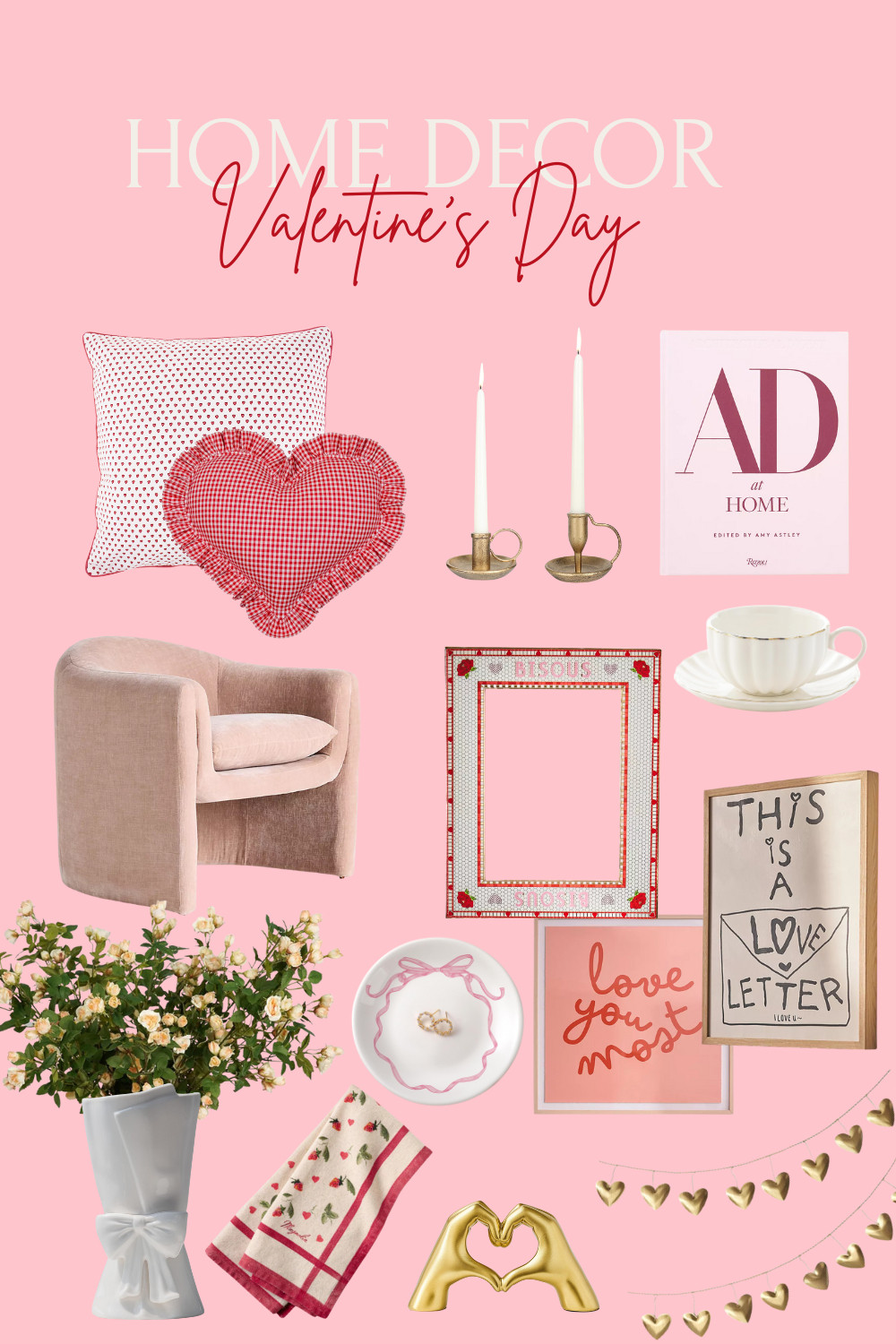 Valentine’s Day home decor inspo 💕 Romantic and cozy decorating ideas to style your home for Valentine’s Day. Featuring pink and red Valentine decor, cozy textures, candles, heart accents, and chic seasonal details that create a warm and love-filled space. This Valentine’s Day decor inspiration is perfect for living room decor, bedroom decor, dining table styling, entryway decor, and apartment-friendly decorating ideas. Whether you love modern Valentine’s decor, neutral Valentine’s home decor, or classic romantic styling, these easy Valentine decorating ideas will help you refresh your space effortlessly. Save this pin for Valentine’s Day home decor ideas, romantic home styling, seasonal decor inspiration, and cozy Valentine’s decorations you’ll want to recreate 💘 

 #LTKSeasonal #LTKHome #LTKSaleAlert