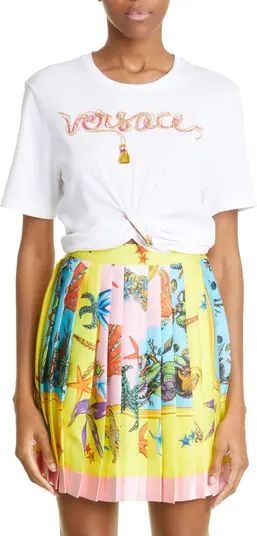 Versace Trésor de la Mer Print Pleated Miniskirt | Nordstrom | Nordstrom