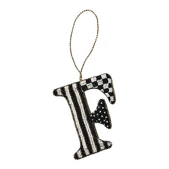 Monogram Beaded "F" Ornament | MacKenzie-Childs