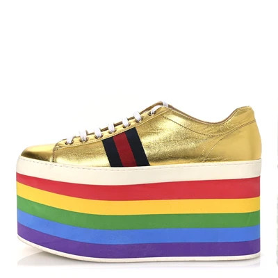 Metallic Nappa Peggy Platform Sneakers 40 Oro Vecchio | FASHIONPHILE (US)