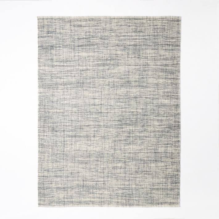 Mid-Century Heathered Basketweave Wool Rug | West Elm (US)