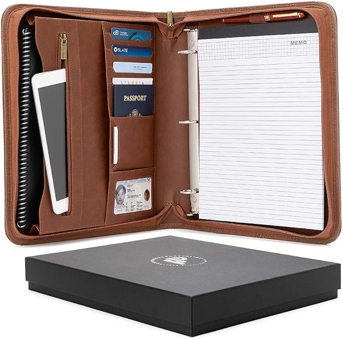Forevermore Portfolios Padfolio Binder - Professional Faux Leather Travel Organizer Pouch for Tab... | Amazon (US)