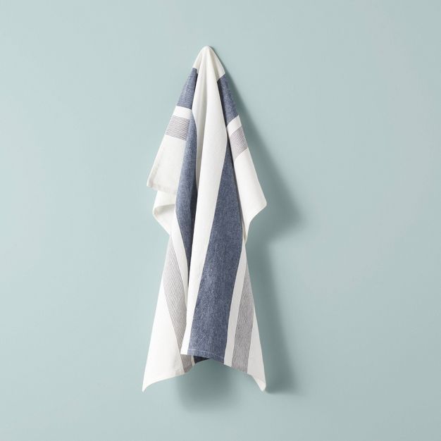 Color Block Multi Stripe Flour Sack Kitchen Towel Blue/Gray - Hearth & Hand™ with Magnolia | Target