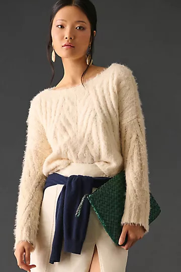 By Anthropologie Eyelash Cable-Knit Sweater | Anthropologie (US)
