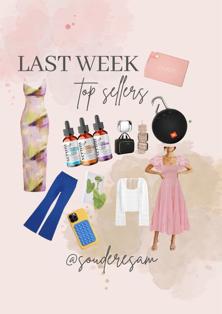 Last Week Best Sellers: a few of your favorites from last week!!! JBL speaker, Amazon dress, aerie flares, PLT dress, Hollister tee, and clutch charger