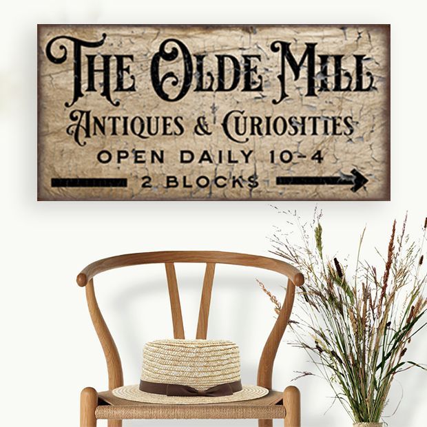 OLDE MILL CANVAS WALL SIGN | Antique Farm House