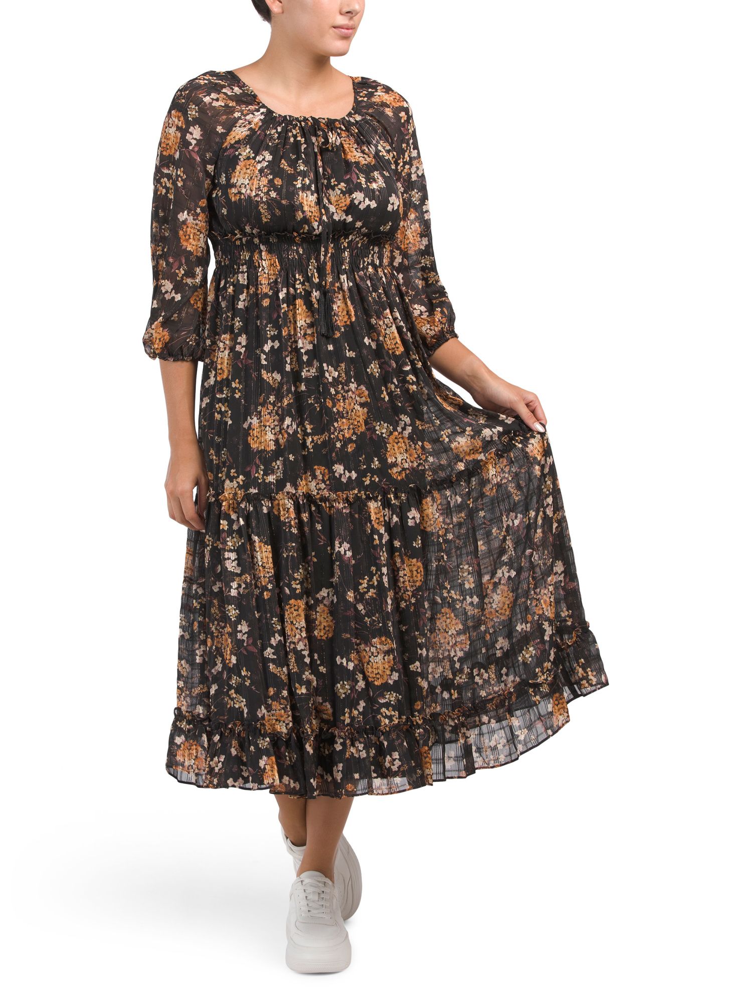 Long Sleeve Floral Maxi Dress | Casual Dresses  | Marshalls | Marshalls
