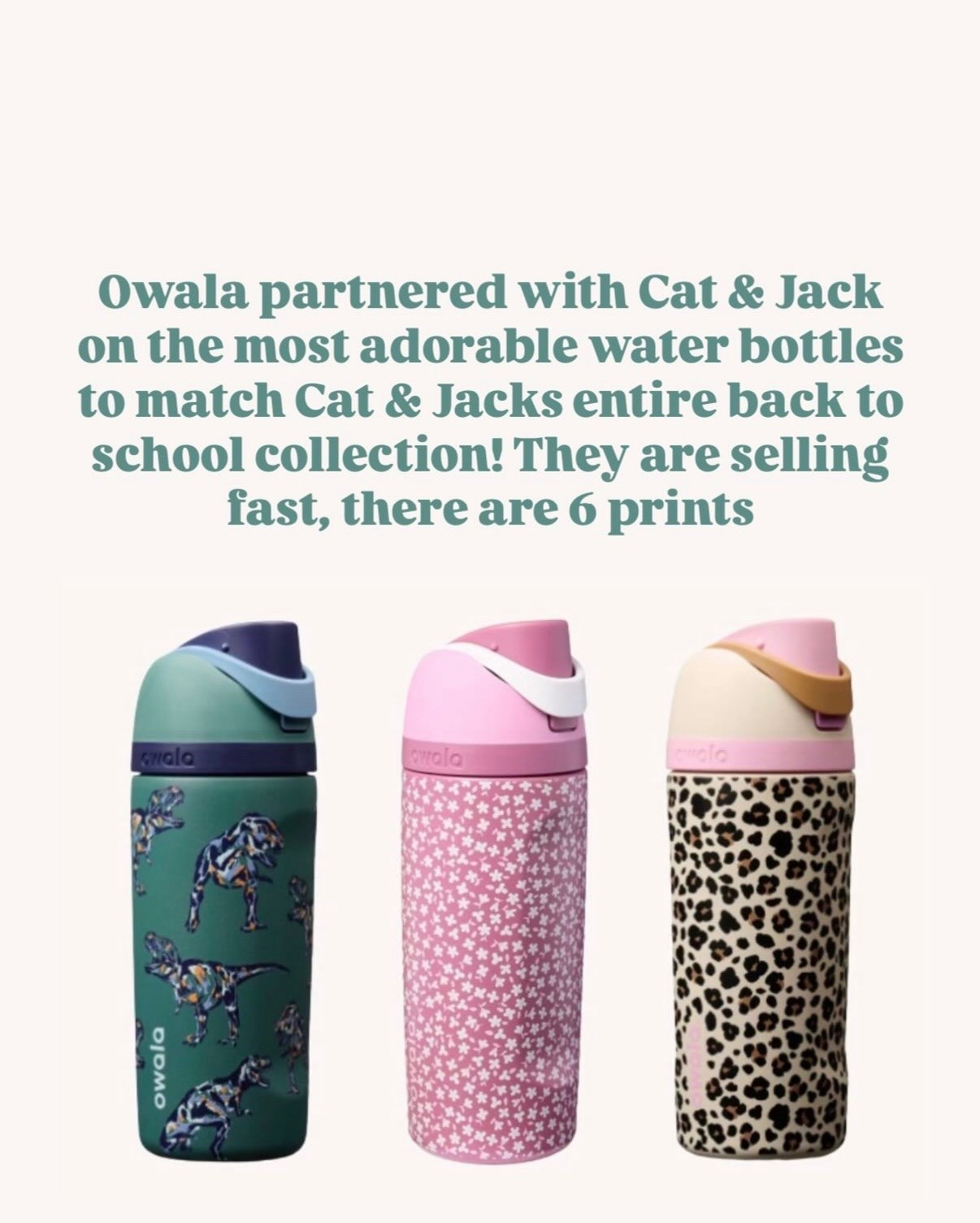 Owala partnered with Cat + Jack on these adorable kids water bottles for back to school to match their back to school essentials line!
