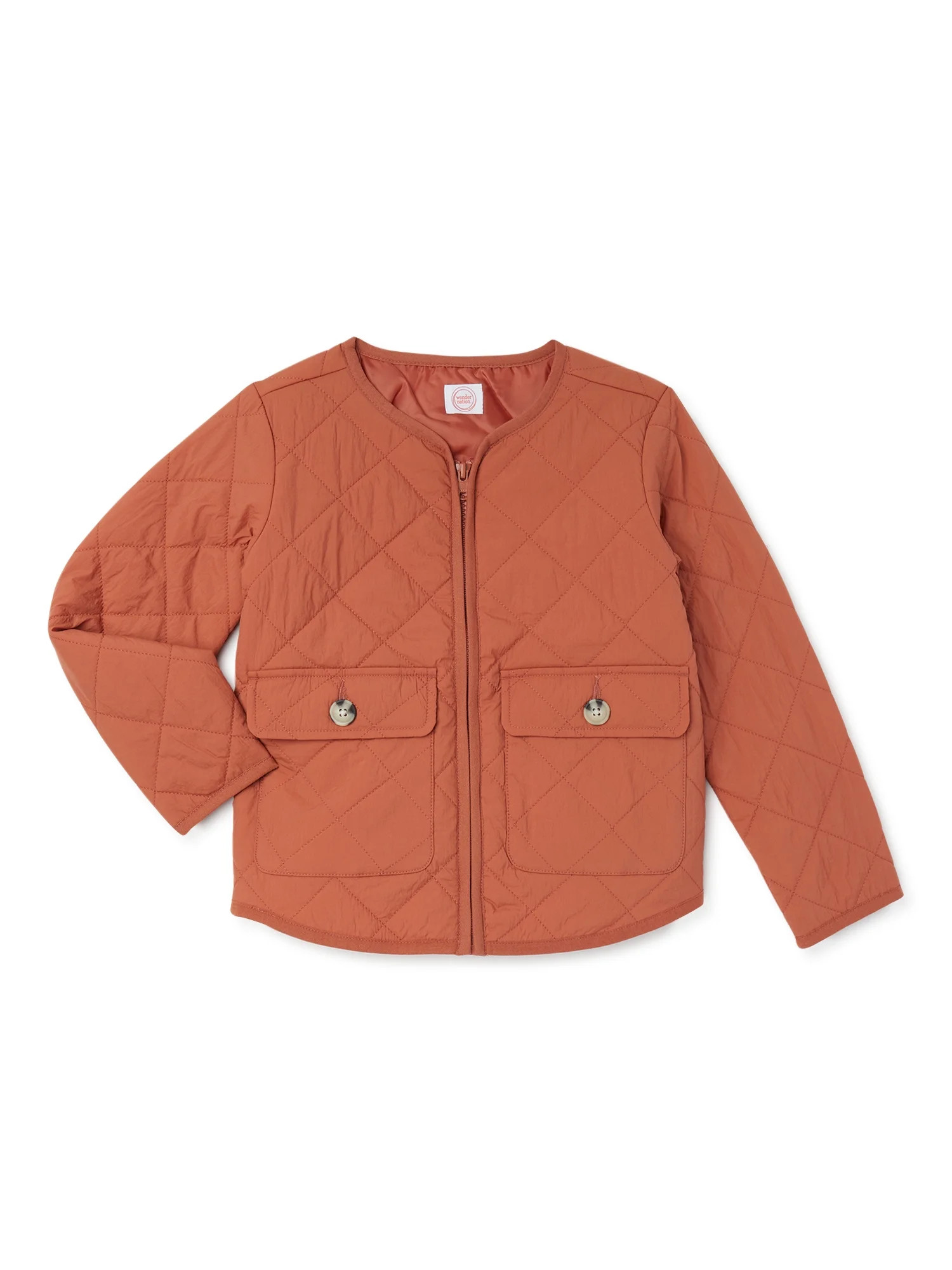 Wonder Nation Girls’ Quilted Jacket, Sizes 4-18 & Plus | Walmart (US)