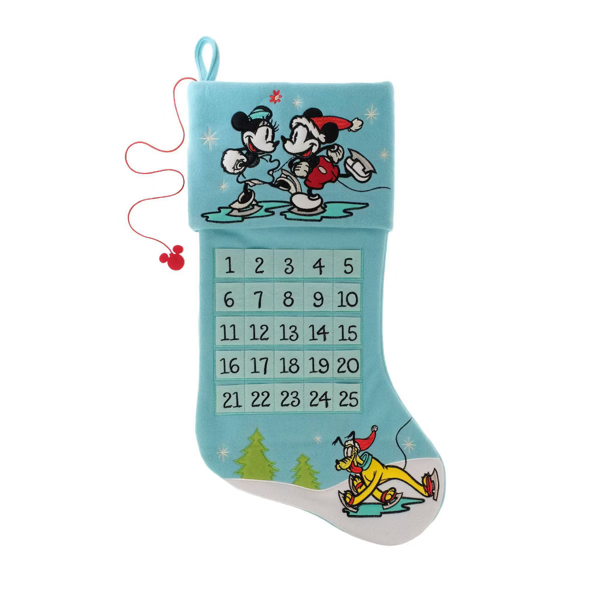 22" Disney Mickey Mouse & Friends Countdown to Christmas Holiday Stocking Blue | Target