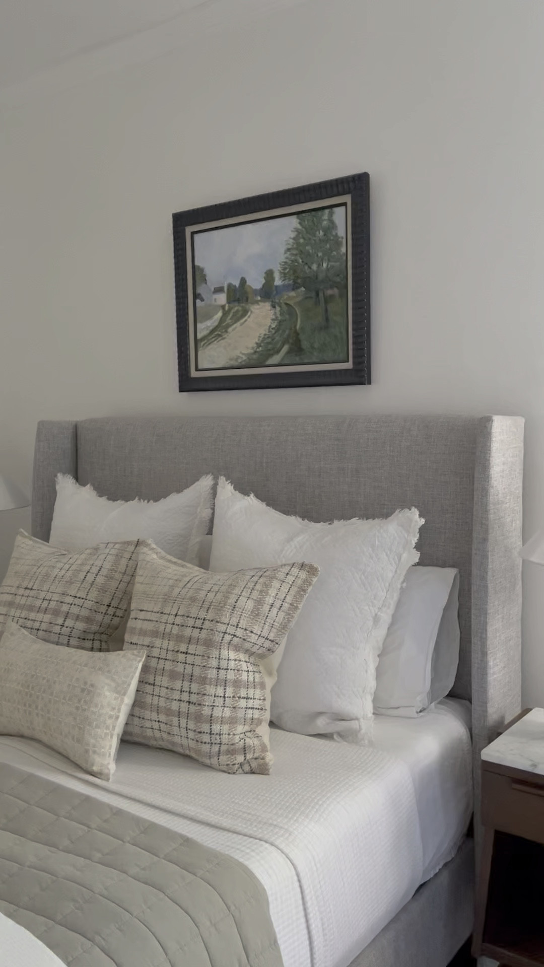 I’m so excited to share our refreshed bedroom! I picked up three key new pieces from Wayfair (that’s it!) to give it a calm, inviting, and cozy look. Can you guess what they are? It’s the quilted white shams, plaid pillows, and a set of six gallery frames. No major furniture purchases here! Sometimes all you need to have a big impact on a room is a few small changes. We’re loving this! I’ve linked to those new pieces along with some similar items from Wayfair so you can get the look for your own bedroom too.

@Wayfair, #OnlyAtWayfair, #Wayfair, #WayfairPartner