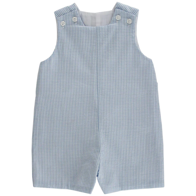 Blue Check Seersucker - John John Short with Tabs | The Bailey Boys, inc