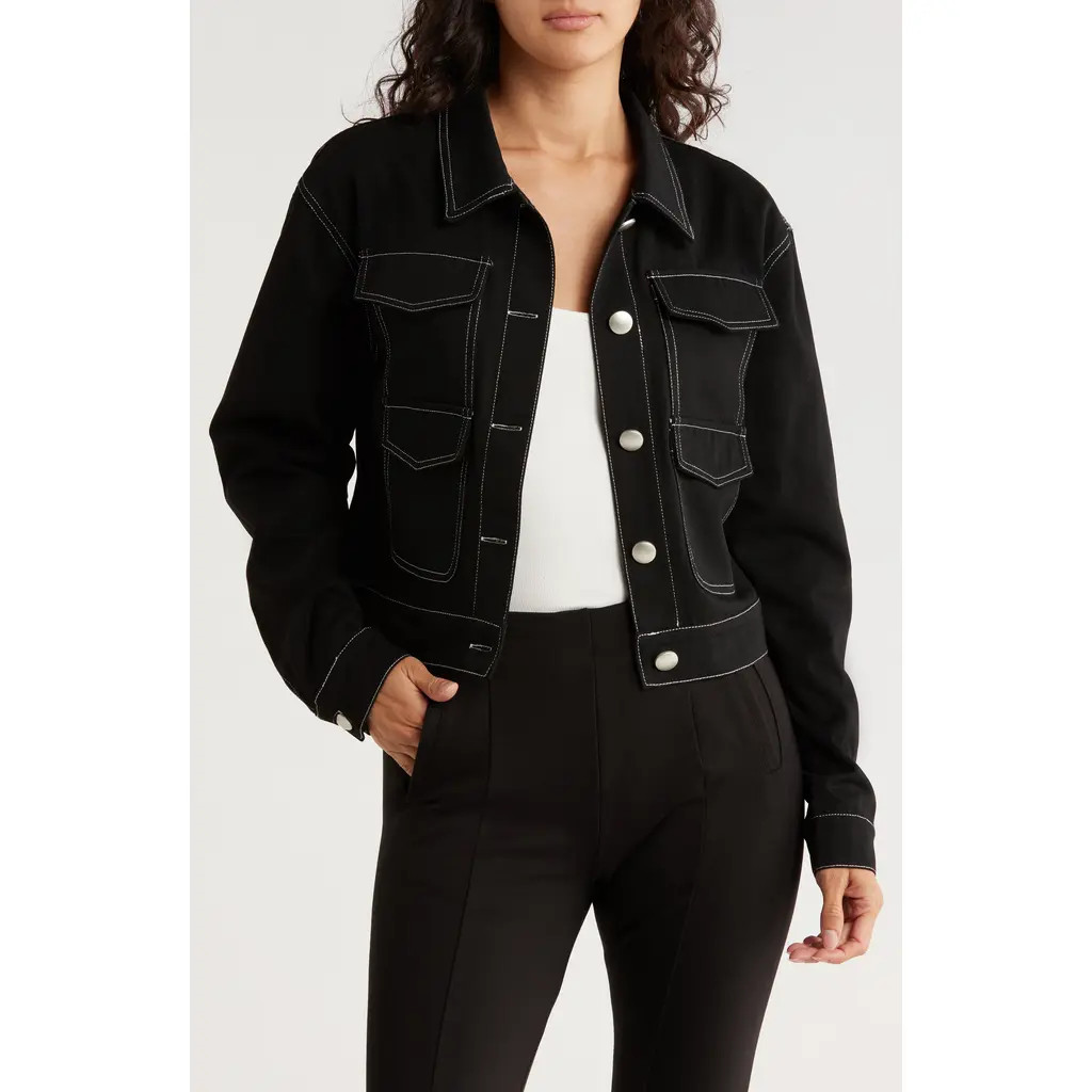 AREA STARS Topstitch Mod Barn Jacket in Black at Nordstrom Rack, Size Large | Nordstrom Rack