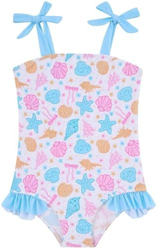 Toddler Girls Swimsuits Ruffle Bathing Suits One Piece Swimwear 2-6T | Amazon (US)