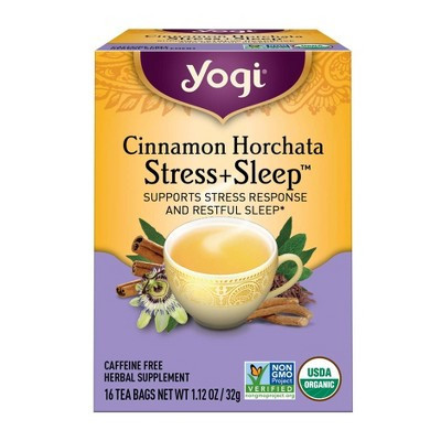 Yogi Cinnamon Horchata Stress + Sleep - 16ct/1.12oz | Target