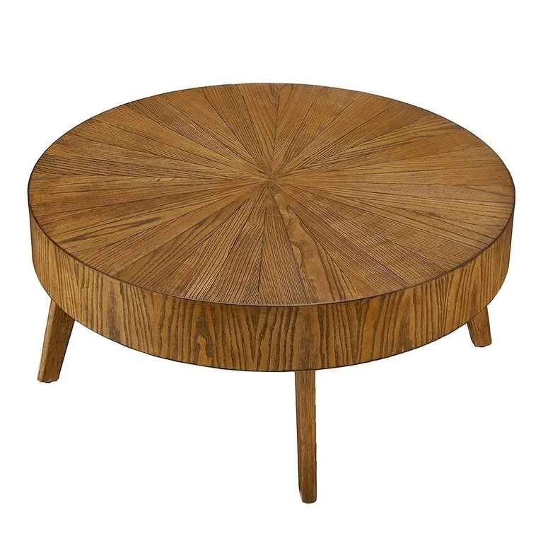 Gexpusm Round Wood Coffee Table for Living Room, Mid Century Modern Farmhouse Round Coffee Table ... | Walmart (US)