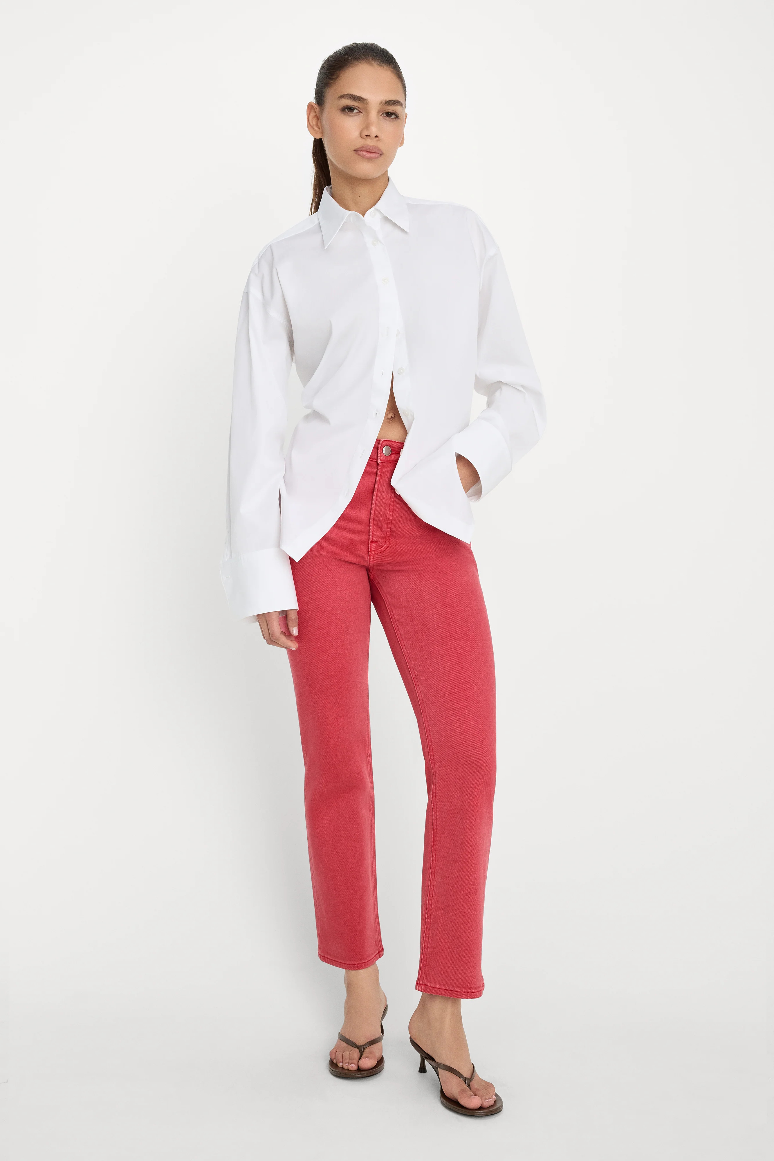 GOOD ICON ANKLE JEANS | CHERRY RED - GOOD AMERICAN | Good American