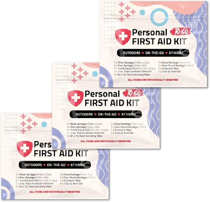 3 x Portable Travel Size First Aid Kit | Perfect for Home, Office, Car, School, Business, Travel,... | Amazon (US)