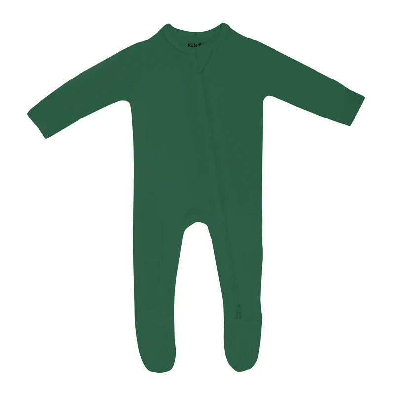 ZIPPERED FOOTIE - FOREST 12/18MTH | Simply Carolina