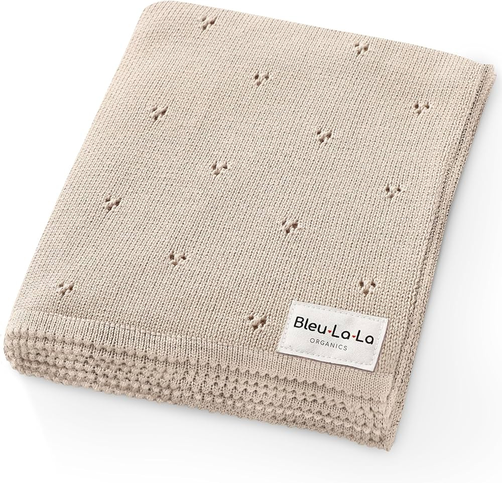 Organic Pointelle Receiving Swaddle Blanket for Girls - 100% Luxury Organic Soft Cotton Knit Warm... | Amazon (US)
