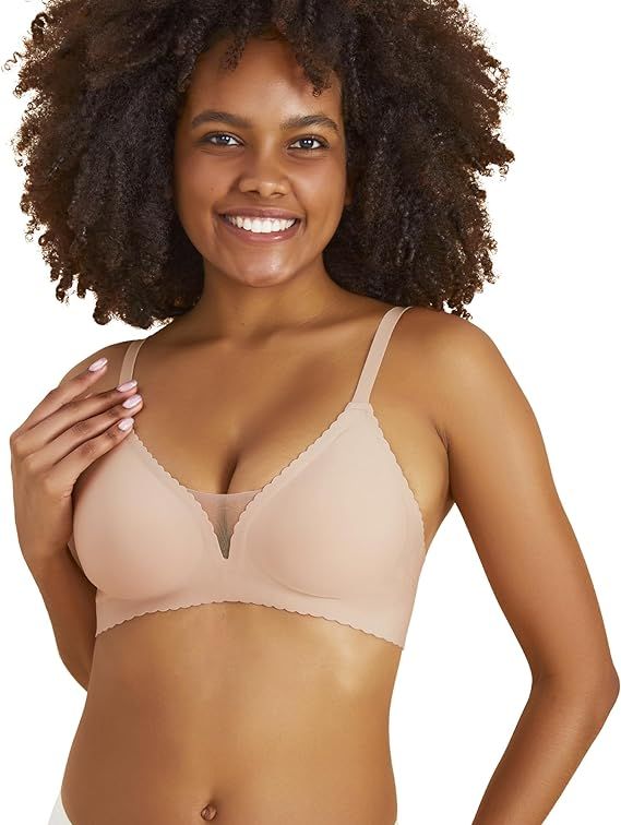 Niidor Seamless Wireless Bra Comfortable Bras for Women Mesh V Neck Invisible Everyday Bra Thin S... | Amazon (US)