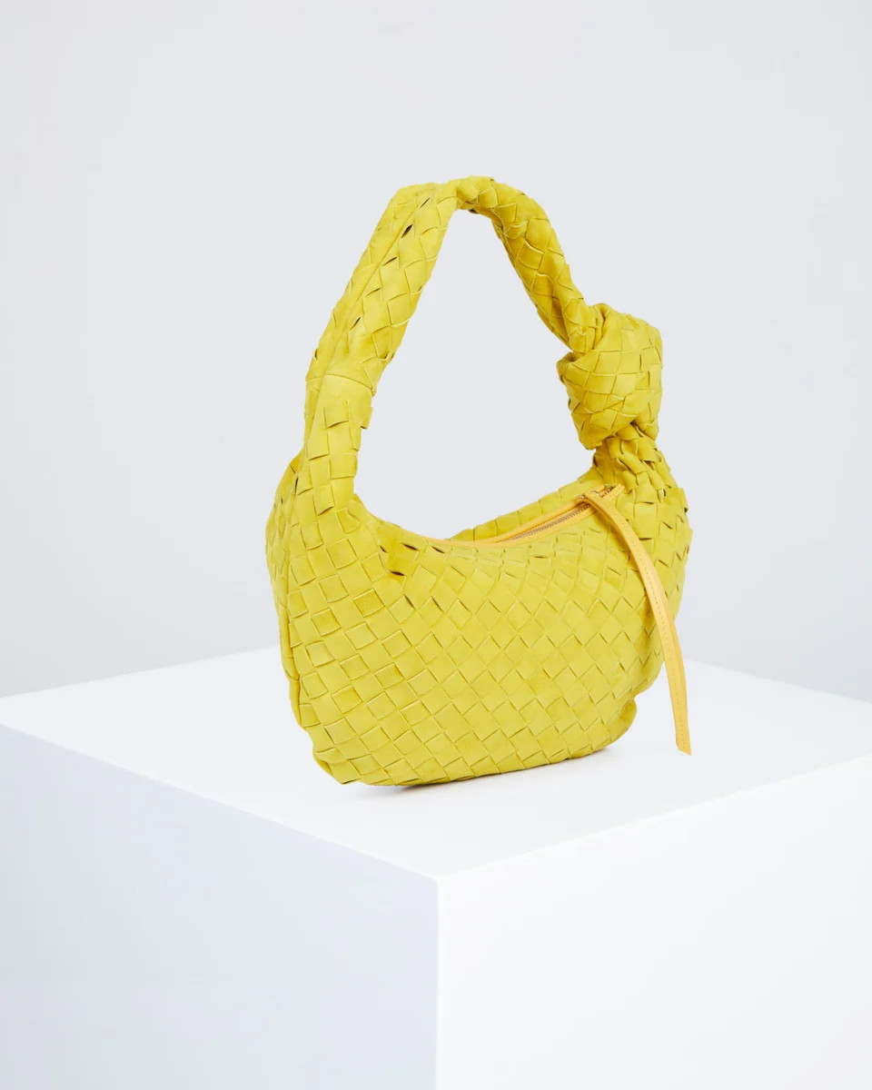 Yellow Angela Suede Shoulder Bag | BCBGMAXAZRIA | BCBG Max Azria 