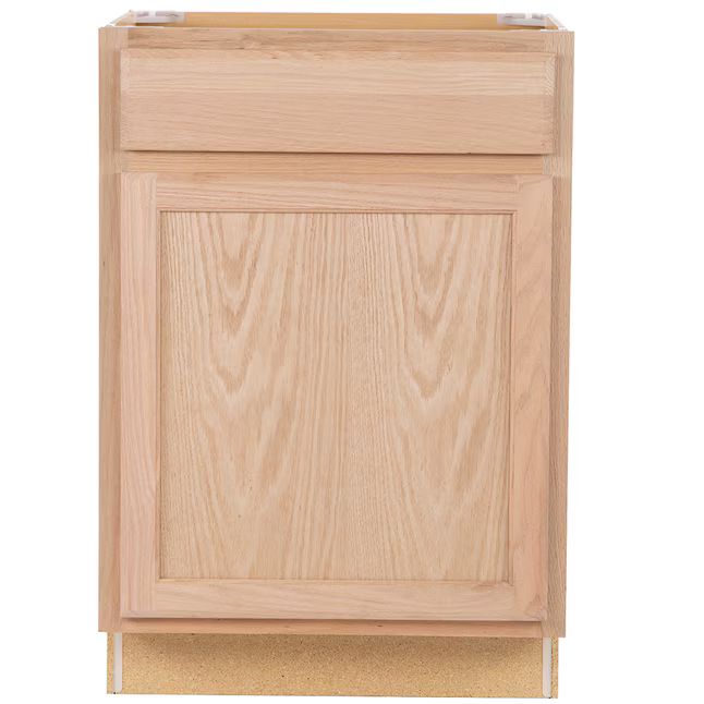 Project Source 24-in W x 35-in H x 23.75-in D Natural Unfinished Oak Door and Drawer Base Fully A... | Lowe's