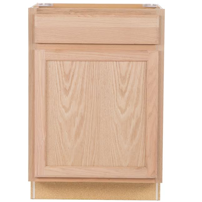 Project Source 24-in W x 35-in H x 23.75-in D Natural Unfinished Oak Door and Drawer Base Fully A... | Lowe's