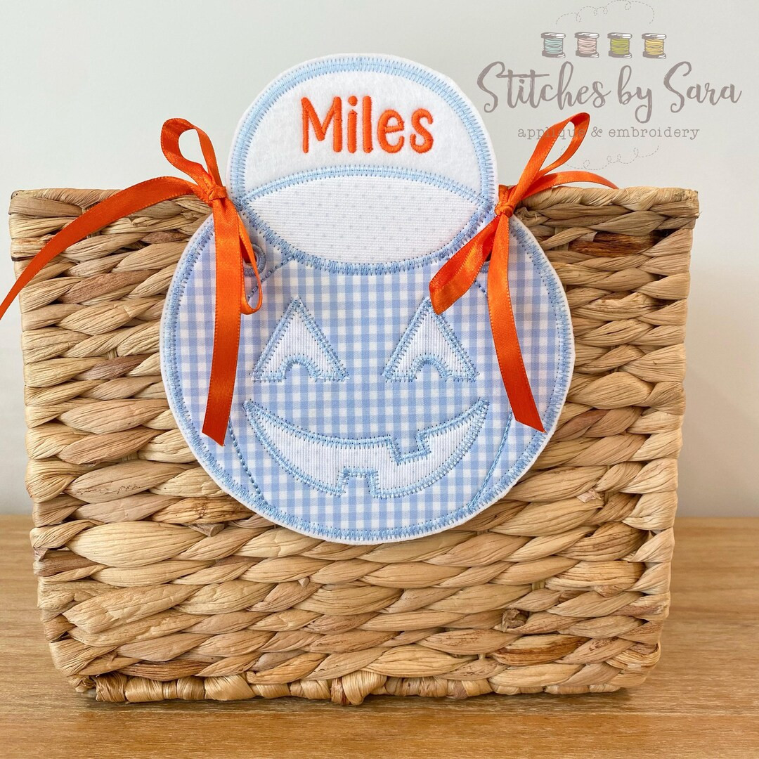 Halloween Jack-o’-lantern Basket Tag for Boys, Monogrammed, Boo Basket Tag - Etsy | Etsy (US)