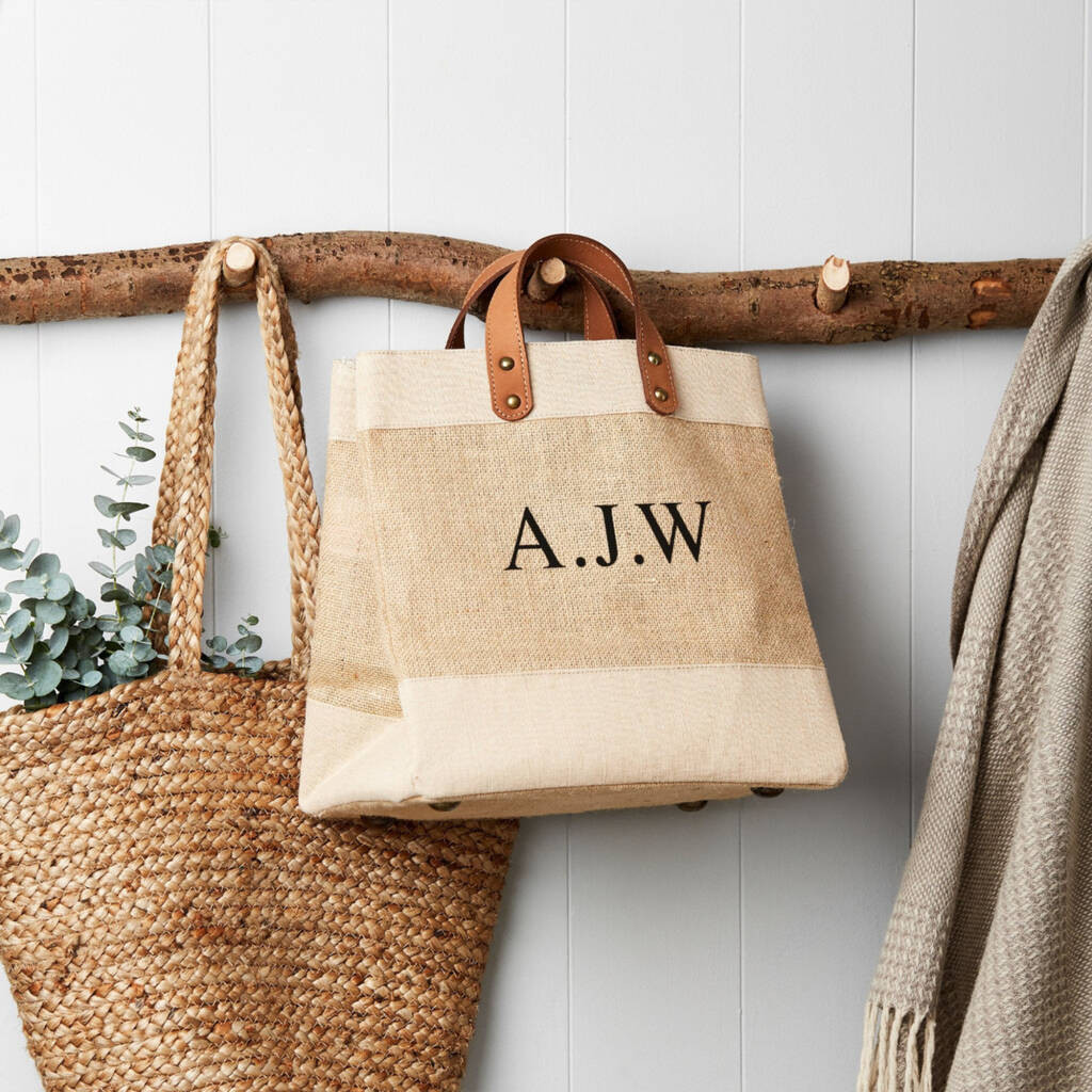 Personalised Monogram Studio Tote Natural Jute | Not On The High Street