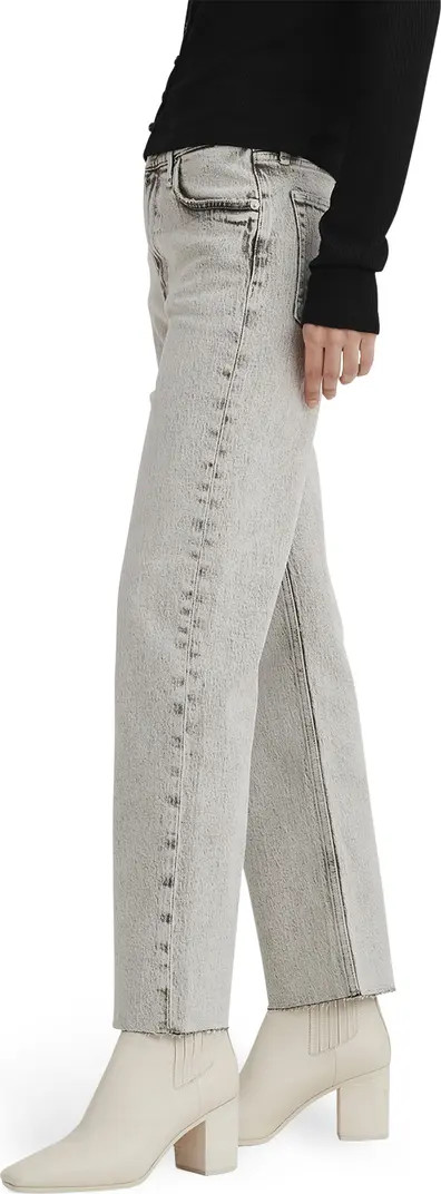 Harlow High Waist Raw Hem Ankle Straight Leg Jeans | Nordstrom Rack