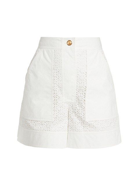Broderie Anglaise Cotton Utility Shorts | Saks Fifth Avenue