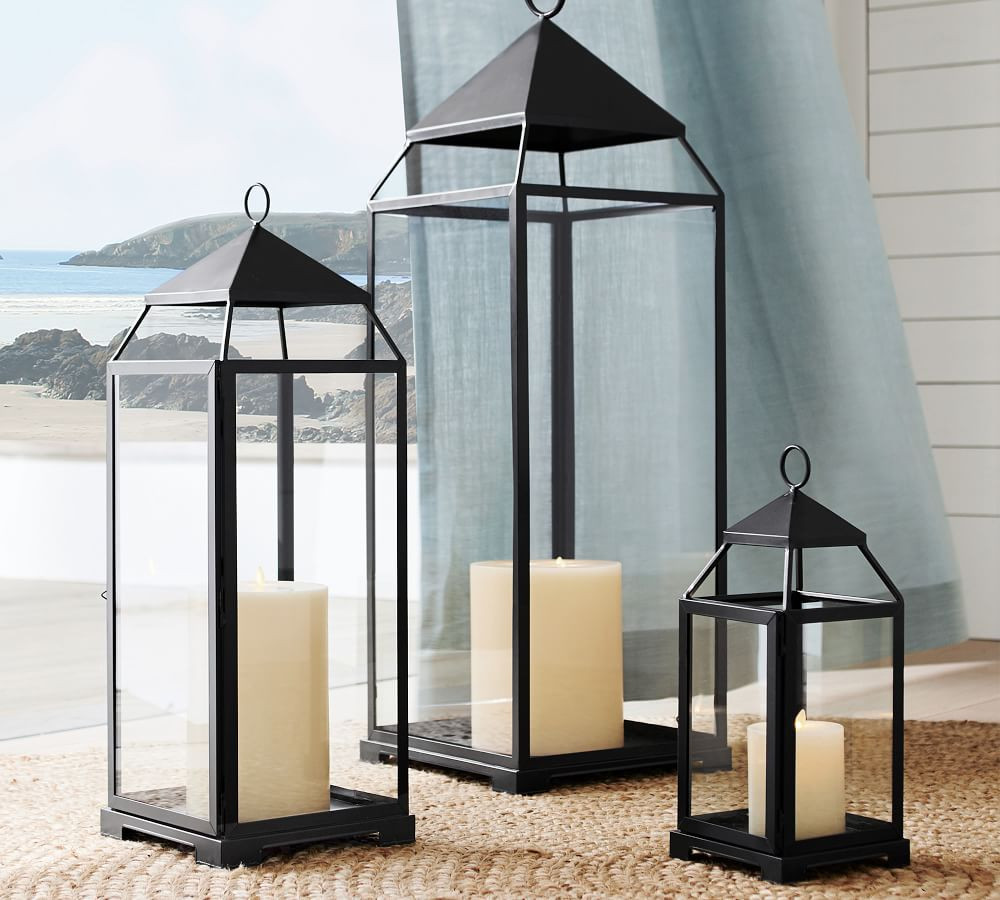 Malta Glass & Metal Indoor/Outdoor Lantern - Bronze Finish | Pottery Barn (US)