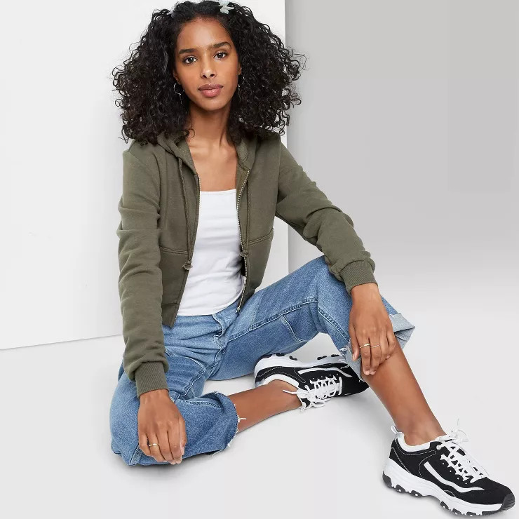 Women's Cropped Zip-Up Hoodie - Wild Fable™ | Target