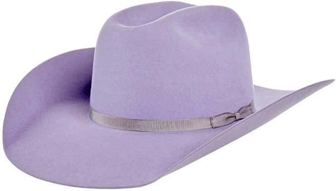 Rodeo King 7X Lilac Grey Ribbon Band 4" Brim Felt Cowboy Hat | Amazon (US)