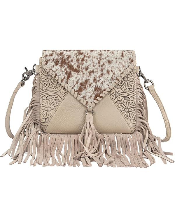 Montana West Crossbody Bag for Women Genuine Leather Western Fringe Purse and Handbag | Amazon (US)