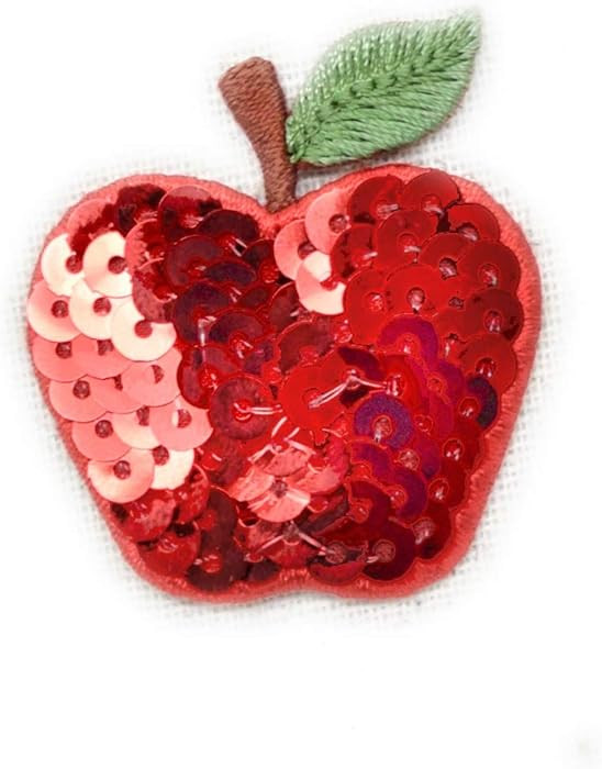 Sequin Apple Embroidered Iron on Patch | Amazon (US)