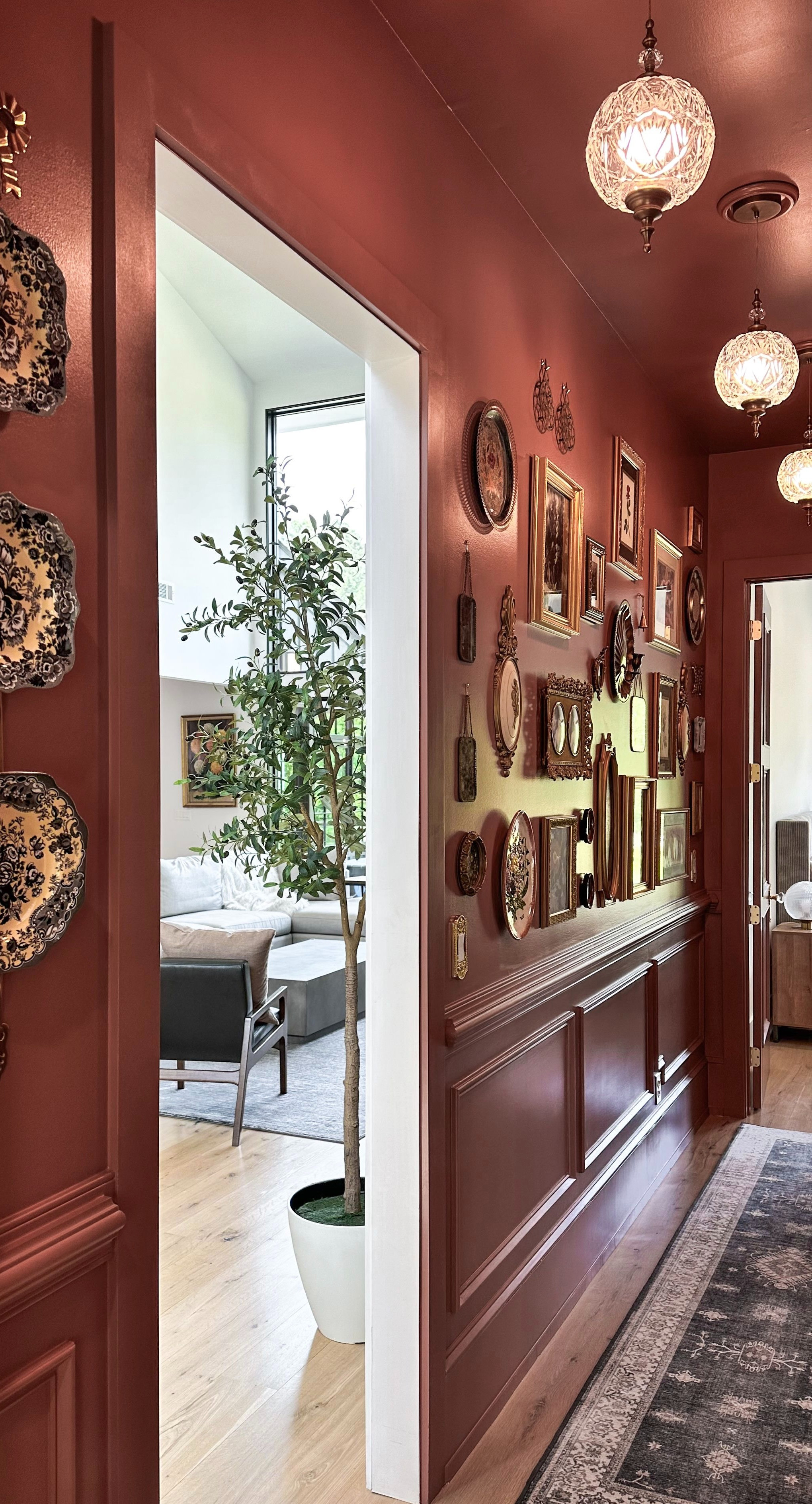 A gallery wall and some gorgeous pendants, can transform even the smallest spaces. This gorgeous color is Reddened Earth by HGTV Home by Sherwin Williams.  

 

#LTKdayinmylife #LTKHome
