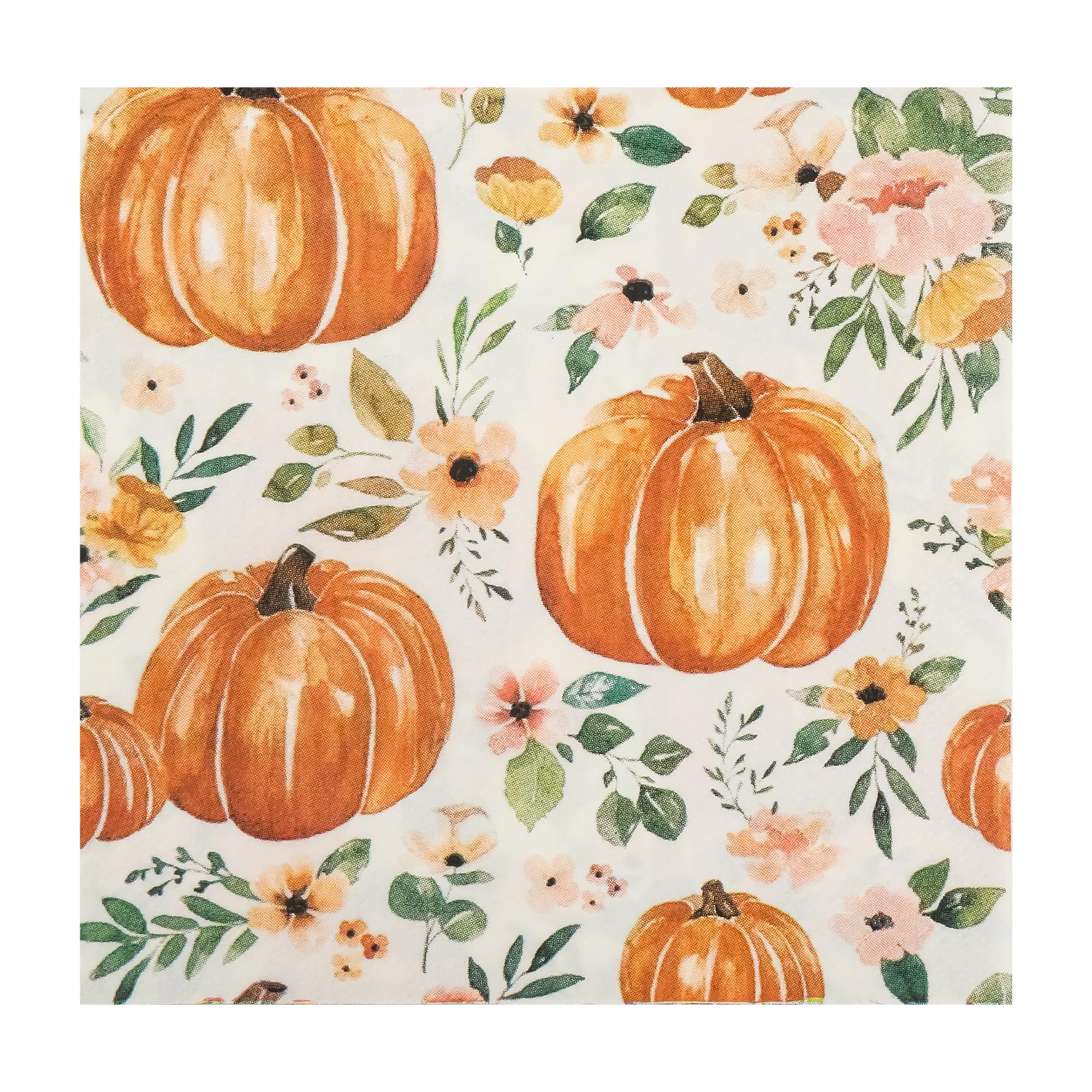 100Pcs Pumpkin Floral Paper Napkins Fall Flower Disposable Party Napkins 6.5" Autumn Luncheon Han... | Amazon (US)