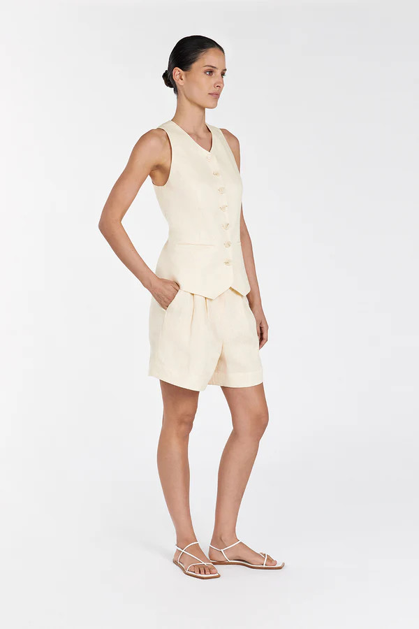 ALONDRA LEMON LINEN SHORT | DISSH