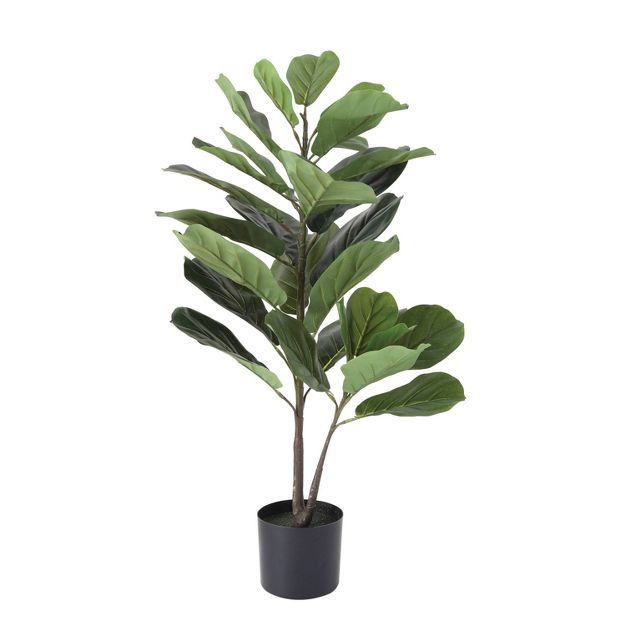 3' Artificial Faux Fiddle Fig Leaf Plant Tree in Pot - 3R Studios | Target
