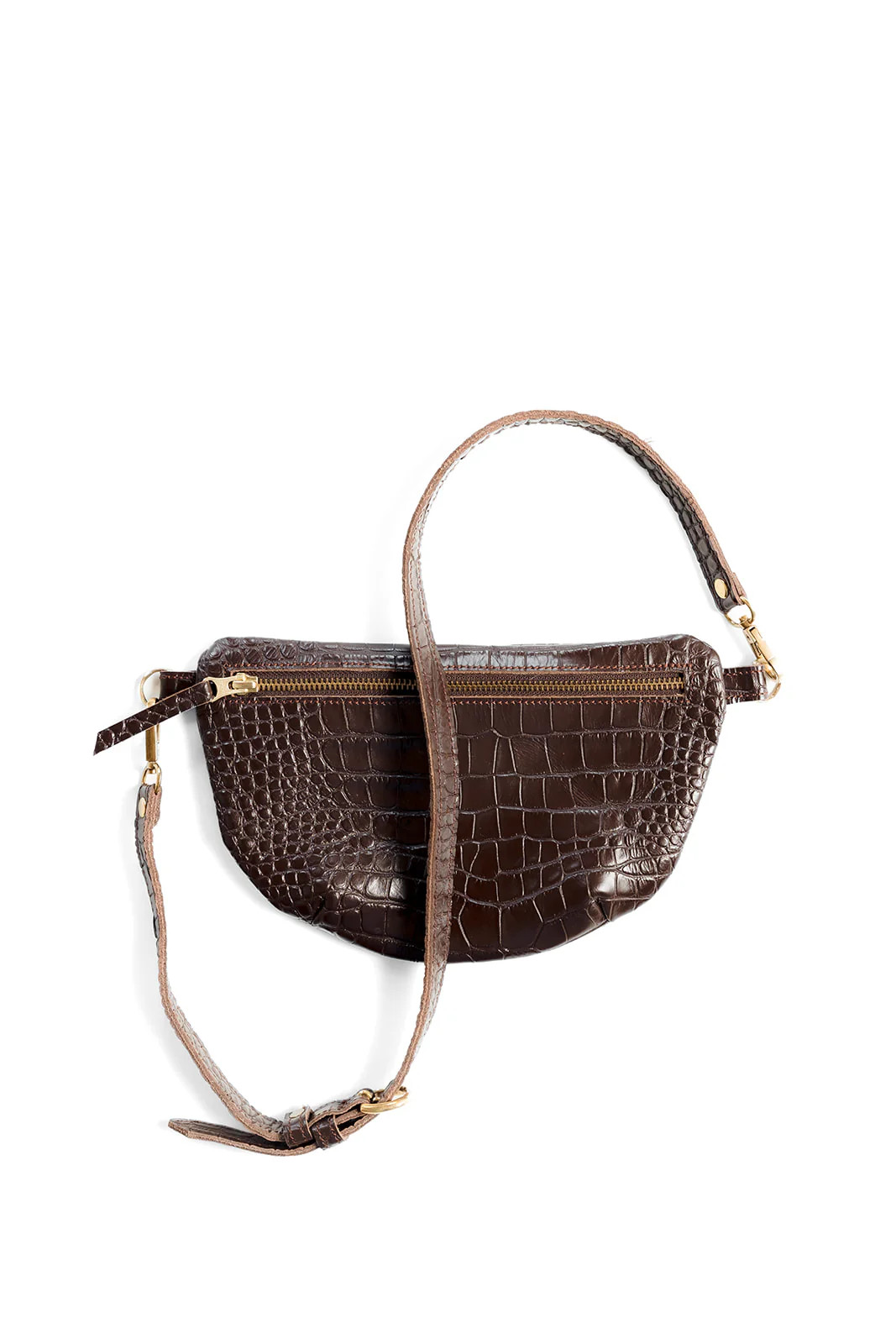 Sling Bag, Espresso Croco | Abby Alley