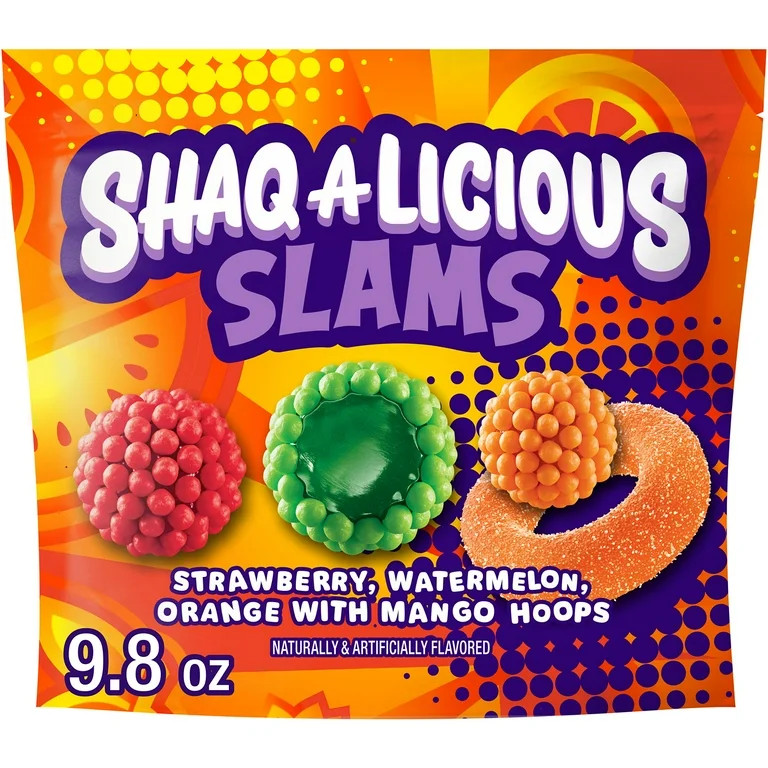 Shaq-A-Licious Slams Gummies, Fruit Flavored Chewy Candy Bag, 9.8 oz | Walmart (US)