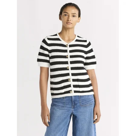 Free Assembly Women's and Women's Plus Crochet Cardigan Sweater, Lightweight, Size XS-4X | Walmart (US)