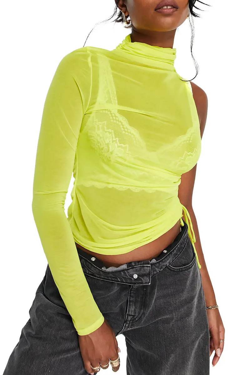 Topshop Long Sleeve One-Shoulder Top | Nordstrom | Nordstrom