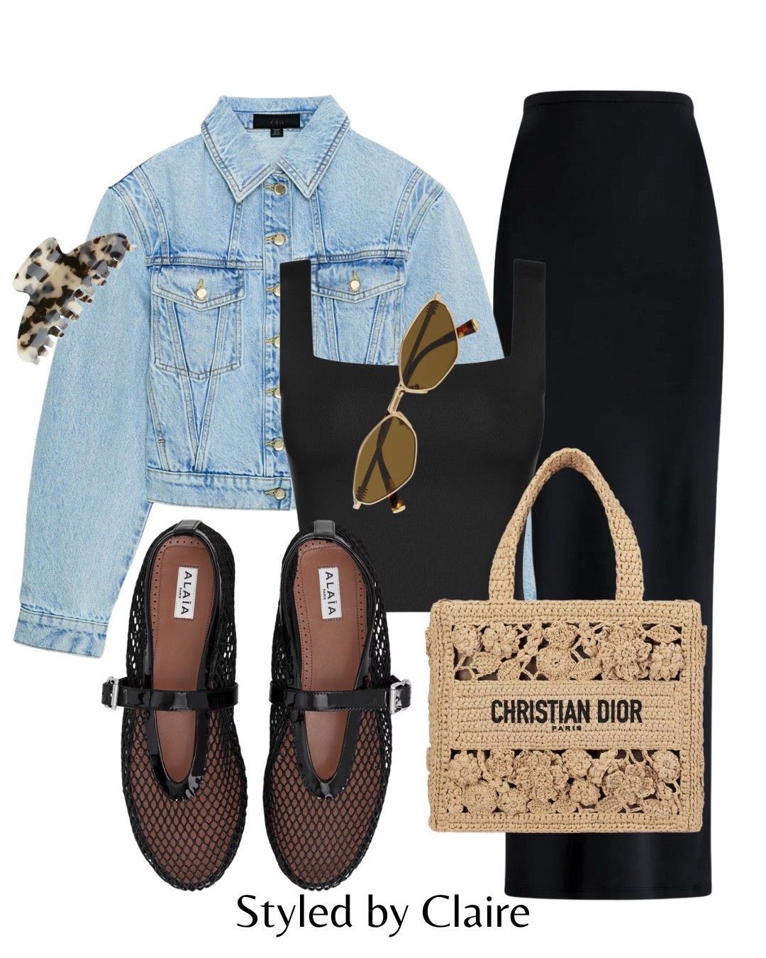 CHIC STYLING🖤
Use code ‘CLAIRE15’ on the top & skirt set from KLAYD, they have the best basics!
Tags: new in Zara denim jacket with shoulder pads cropped style black tank top square neck maxi skirt bum boost fishnet mesh trending ballet flats ballerina raffia bag ysl sunglasses hair claw fashion city break spring inspo outfit ideas ootd 

#LTKspring #LTKstyletip #LTKshoes