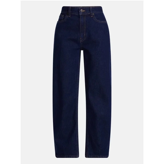 Scenario Women's and Women's Plus High Rise Tapered Barrel Crease Jeans, 27" Inseam, Sizes 0-28W | Walmart (US)