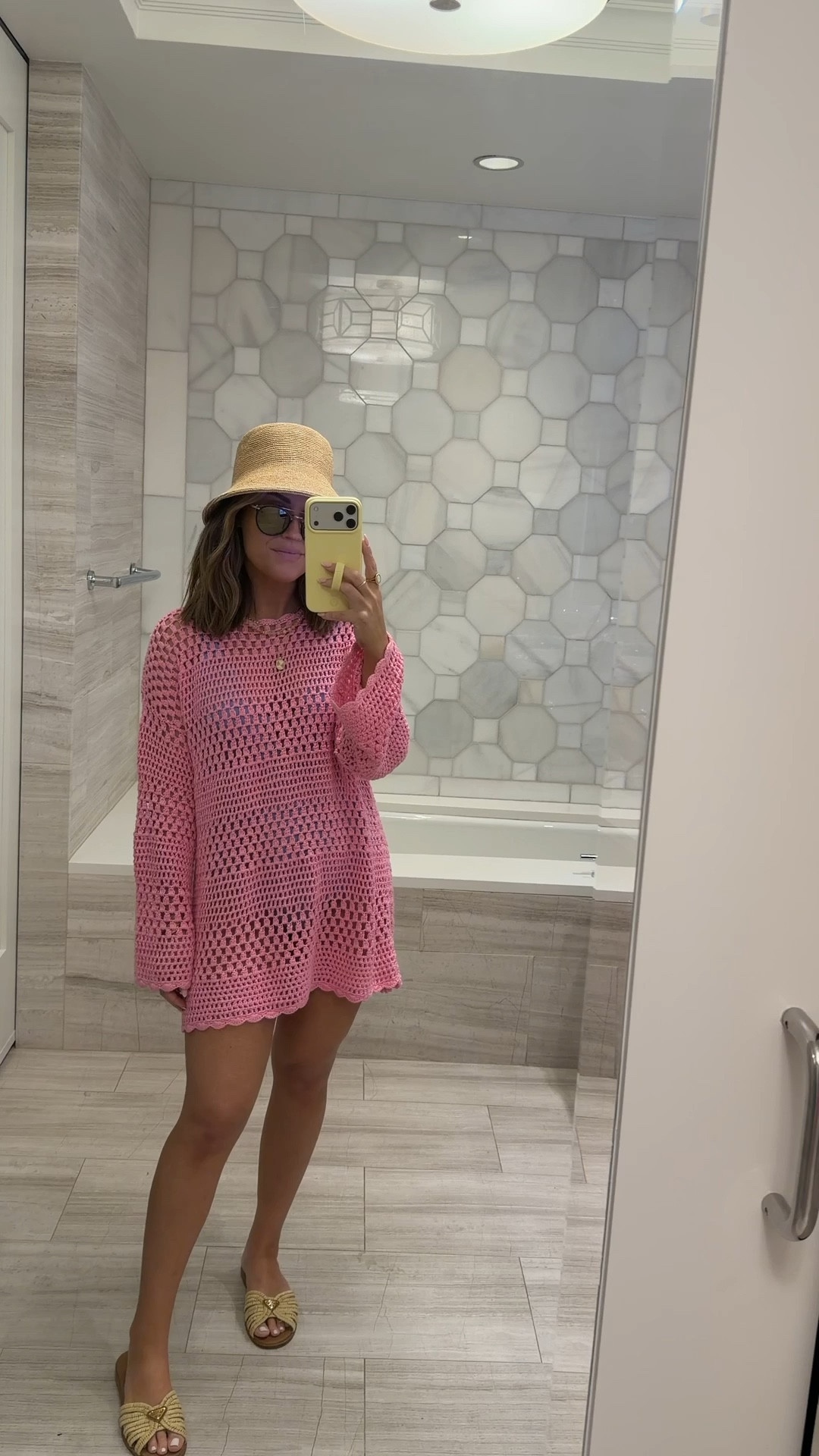 Wearing an xs in coverup (runs big)- will also link a more affordable option that looks similar! Wearing a small in swimsuit- I have in a few colors and it’s so flattering! Fave one piece ever hands down! Love this bucket hat and sunglasses too! 

Swimsuit, spring break, cover up, beach hat 



#LTKdayinmylife #LTKootd #LTKSwim