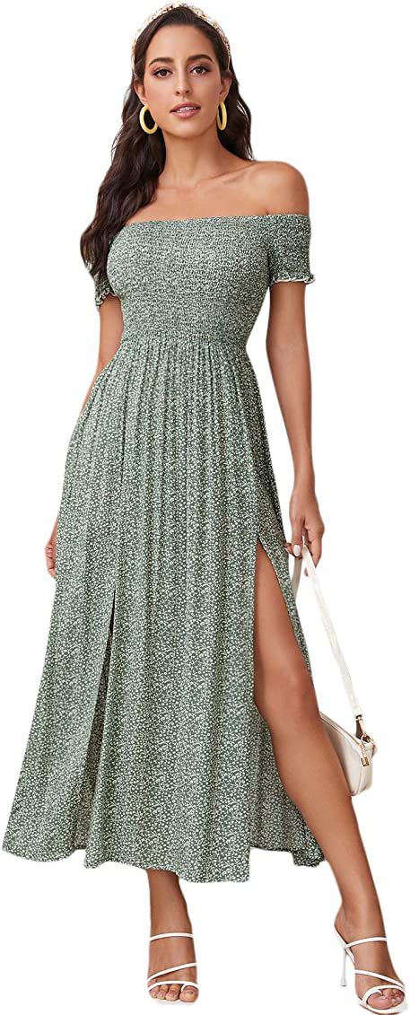 Spring Dresses / Off The Shoulder Maxi Dress | Amazon (US)