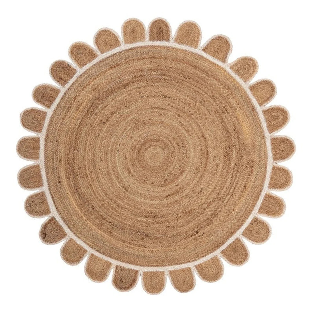 Scalloped Jute Rug, Multipal Border Jute Rugs Handmade Rugs Scallop Boho Decor Handmade Rug, Cust... | Etsy (US)